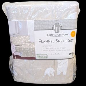 Polar Bear Flannel Sheet Set - FULL